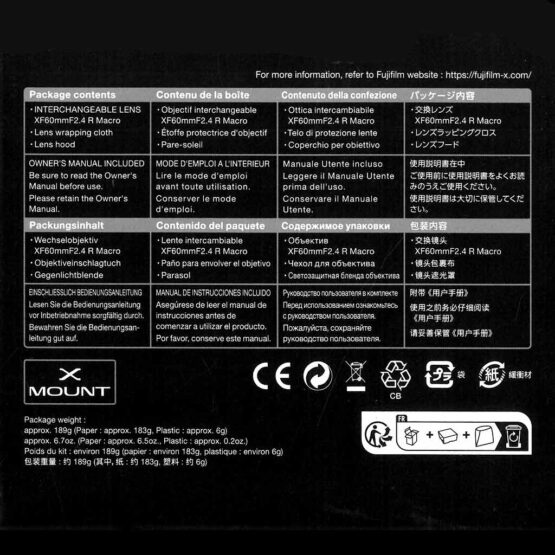 Fujifilm XF 60mm f/2.4 R MACRO - garanzia FUJIFILM ITALIA 2 anni - immagine 7