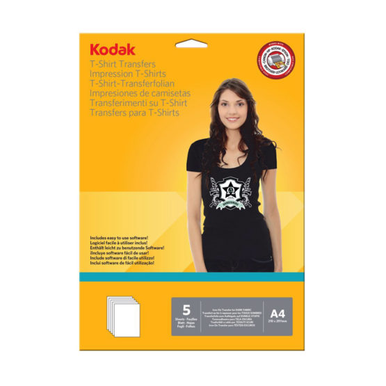 Kodak T-Shirt transfers photo paper nero A4 5 fogli