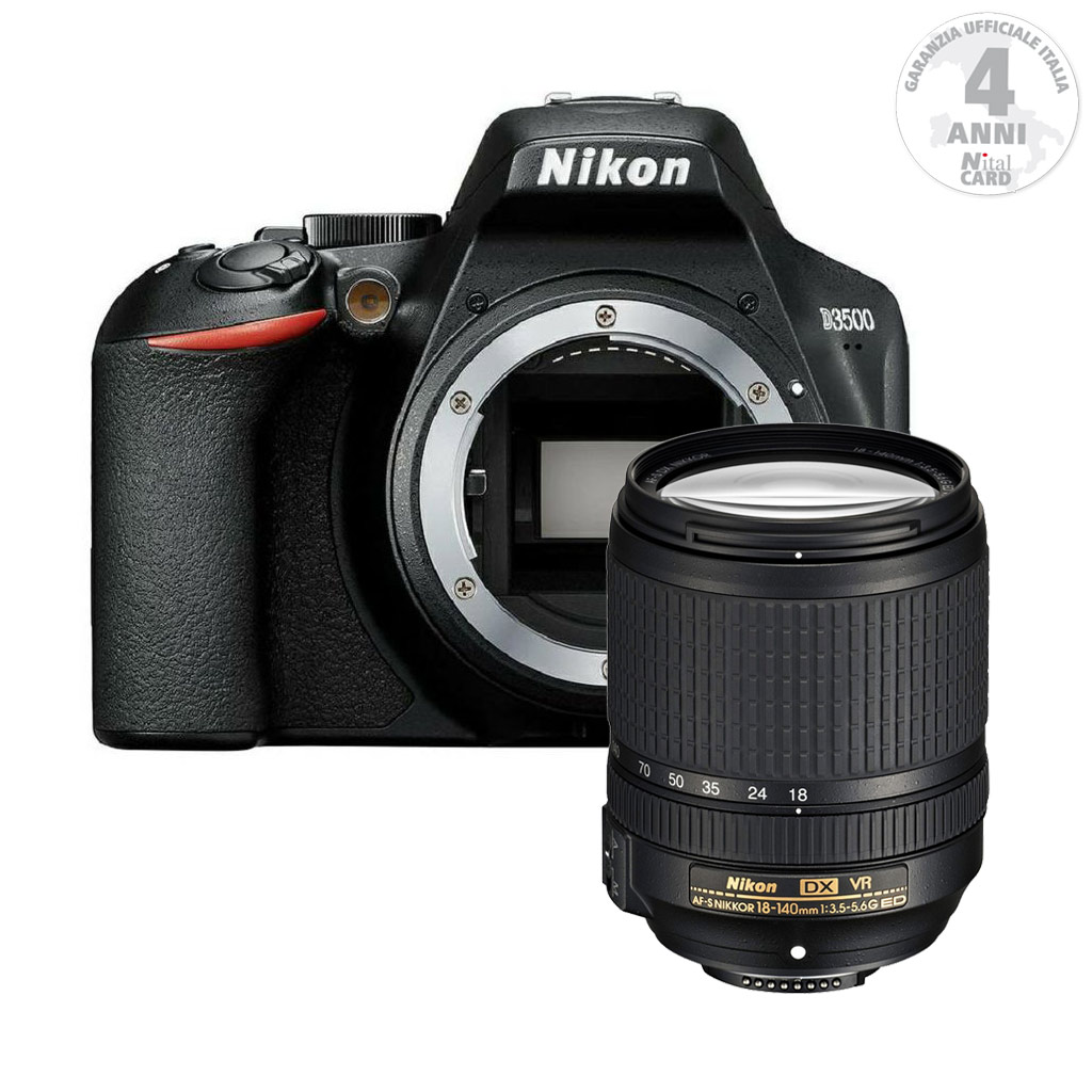 Nikon D3500 + 18-140 ED VR + SD Lexar 32GB PRO - GARANZIA NITAL ITALIA 4 ANNI - Fotospina