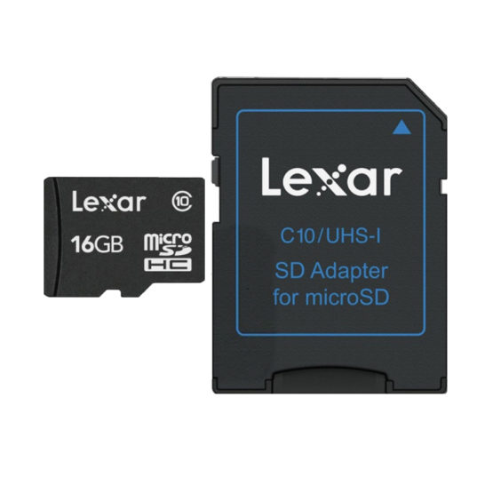 Lexar Scheda Micro-SD 16-GB SDHC Classe10 con adattatore
