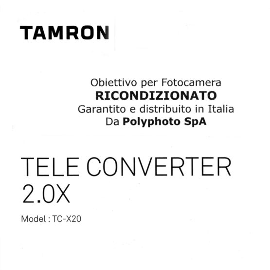 Tamron TC-X20 2x – per Nikon F – OBIETTIVO DEMO NUOVO – GARANZIA 1 ANNO POLYPHOTO ITALIA - immagine 4
