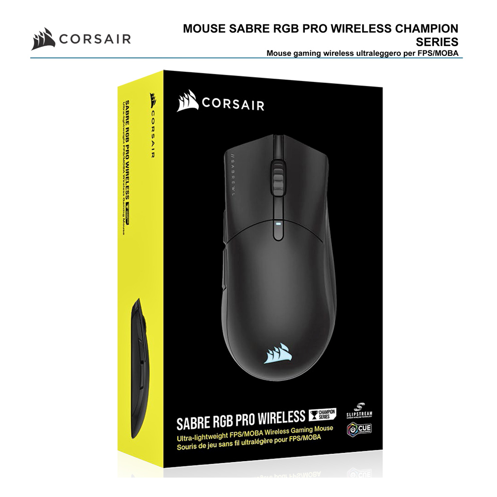 Corsair Corsair SABRE RGB PRO CHAMPION SERIES Mouse Gaming Forma Ergonomica per Giocator 