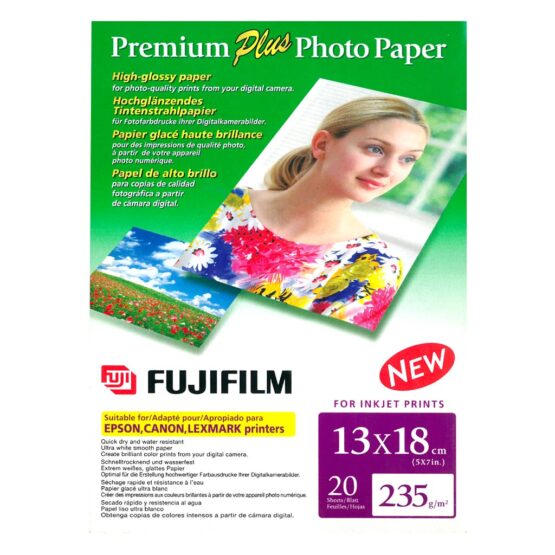 Fujifilm carta fotografica Premium Plus Lucida 13×18 20 fogli – 235 gr