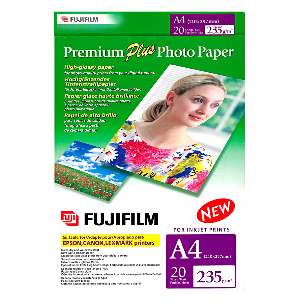Fujifilm carta fotografica Premium Plus Lucida A4 20 fogli – 235 gr -  Fotospina