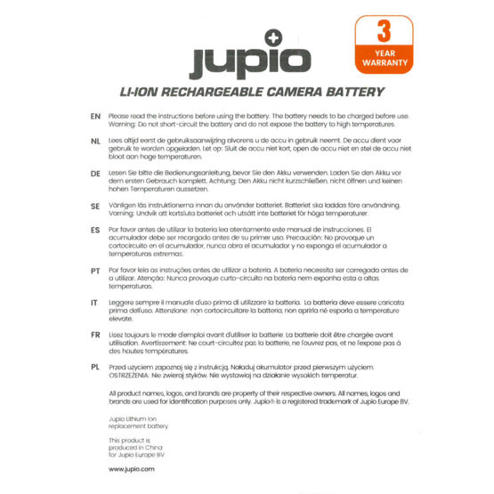 Jupio batteria EN-EL22 compatibile Nikon – Li-Ion – ricaricabile – Garanzia 3 anni - immagine 3