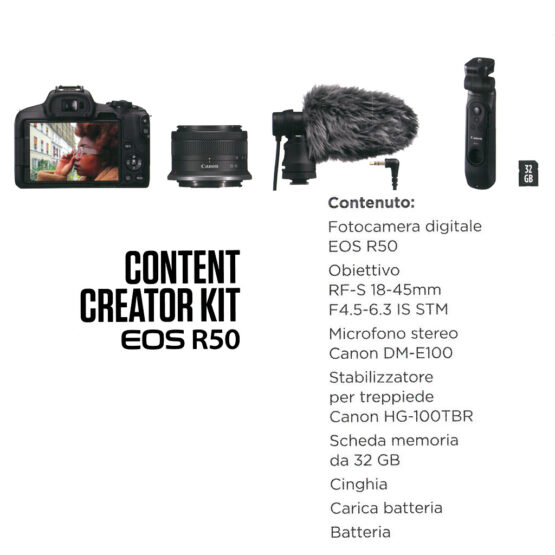 Canon EOS R50 Creator Kit + 18-45mm IS STM + 32gb - Garanzia Canon Italia 2 anni - immagine 18