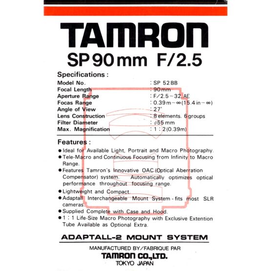 Tamron SP 90mm f/2.5 new - macro – 52BB - MC – adaptal 2 - immagine 9