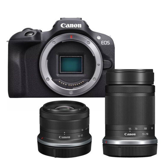 Canon EOS R100 + 18-45mm + 55-210mm - Garanzia Canon Italia 2 anni
