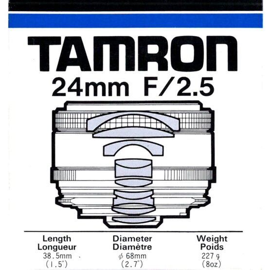 Tamron 24mm f/2.5 - adaptal 2 -mod. 01BB - immagine 8