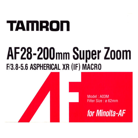 Tamron AF 28/200mm XR Aspherical lens IF Macro - Super Zoom - mod. A03M - immagine 12
