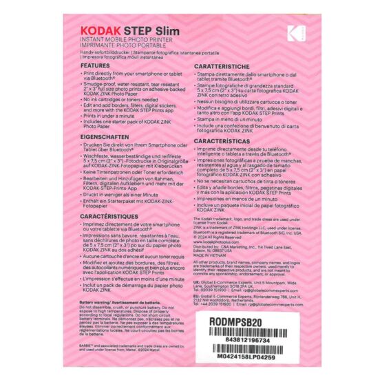 Kodak Step Slim Barbie Edition - stampante - mod. B20 - immagine 3