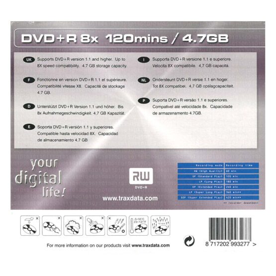 Traxdata DVD+R - 8x - 4,7GB - 5 pezzi - immagine 4