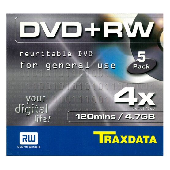 Traxdata DVD+RW - 4x - 4,7GB - 5 pezzi - immagine 3