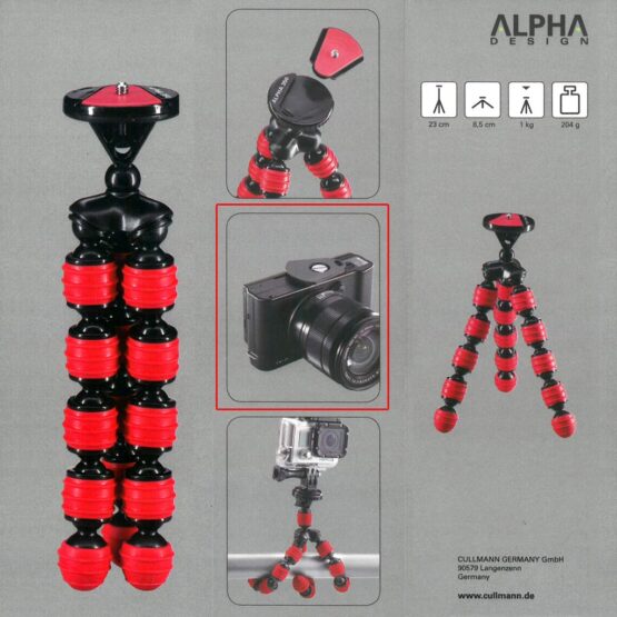 Cullmann Alpha 350 red - mini treppiede flessibile - immagine 7