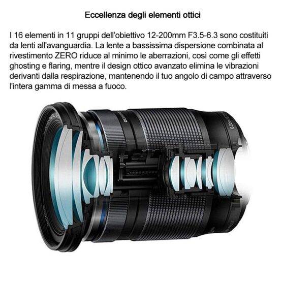 OM System M.ZUIKO 12-200mm f3,5-6,3 Digital ED - CASHBACK € 200 - gar. POLYPHOTO Italia - immagine 5