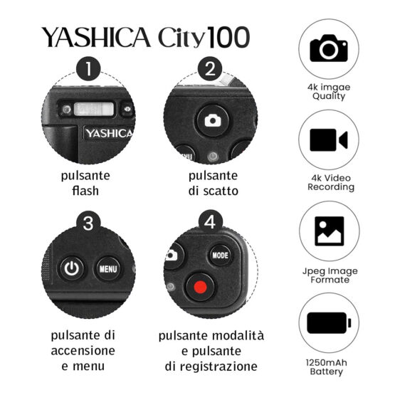 Yashica City 100 - bianca - garanzia Fowa 2 anni - immagine 8