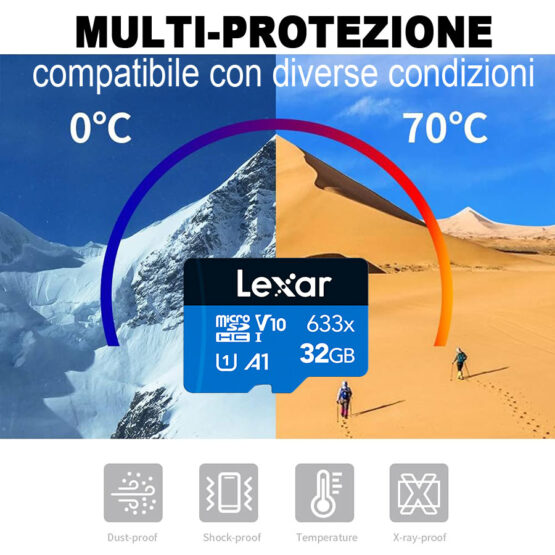 Lexar 633x 32 GB scheda Micro Sd SDHC UHS-1 classe 10 - immagine 3