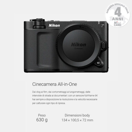 Nikon ZR corpo + 24-70mm f/4 S + CF express 256 GB - Garanzia Nital Italia 4 Anni - immagine 2