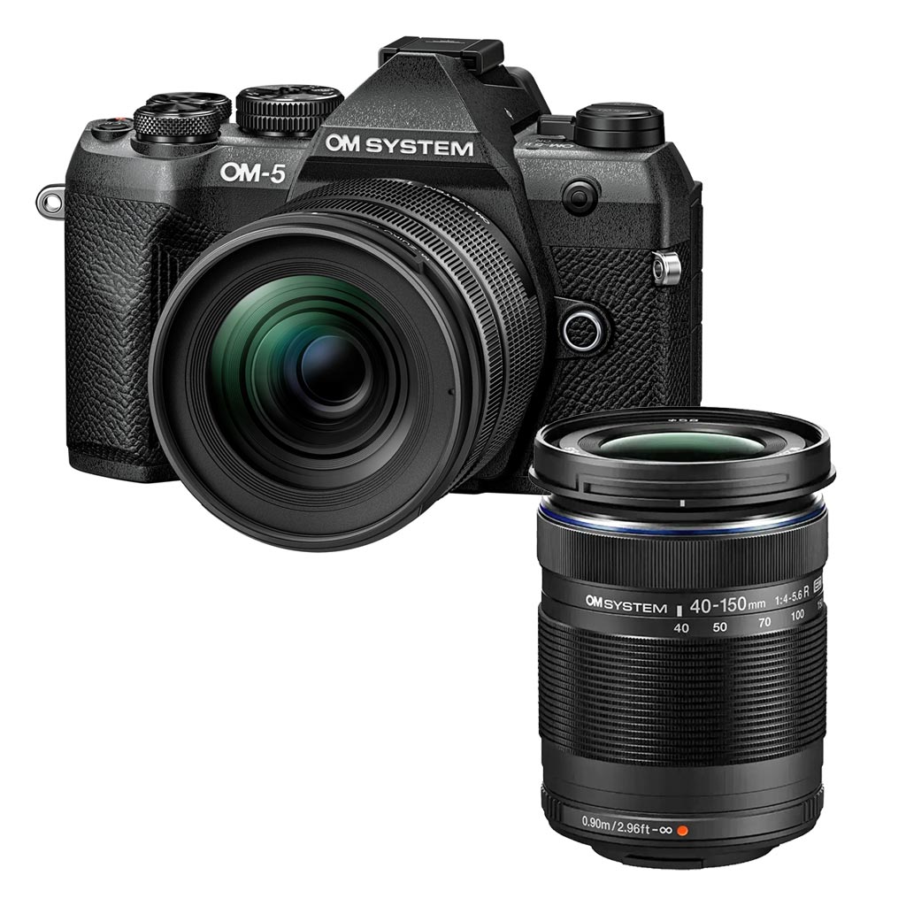 Om System OM-5 Mark II + 12-45mm f/4 Pro + ob. 40/150mm R - black + CASHBACK di € 300 + GARANZIA 5 ANNI Polyphoto Italia