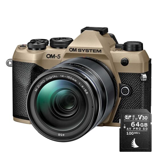 Om System OM-5 Mark II + 14-150mm II + SD 64GB - sabbia - CASHBACK € 150 - gar. POLYPHOTO Italia