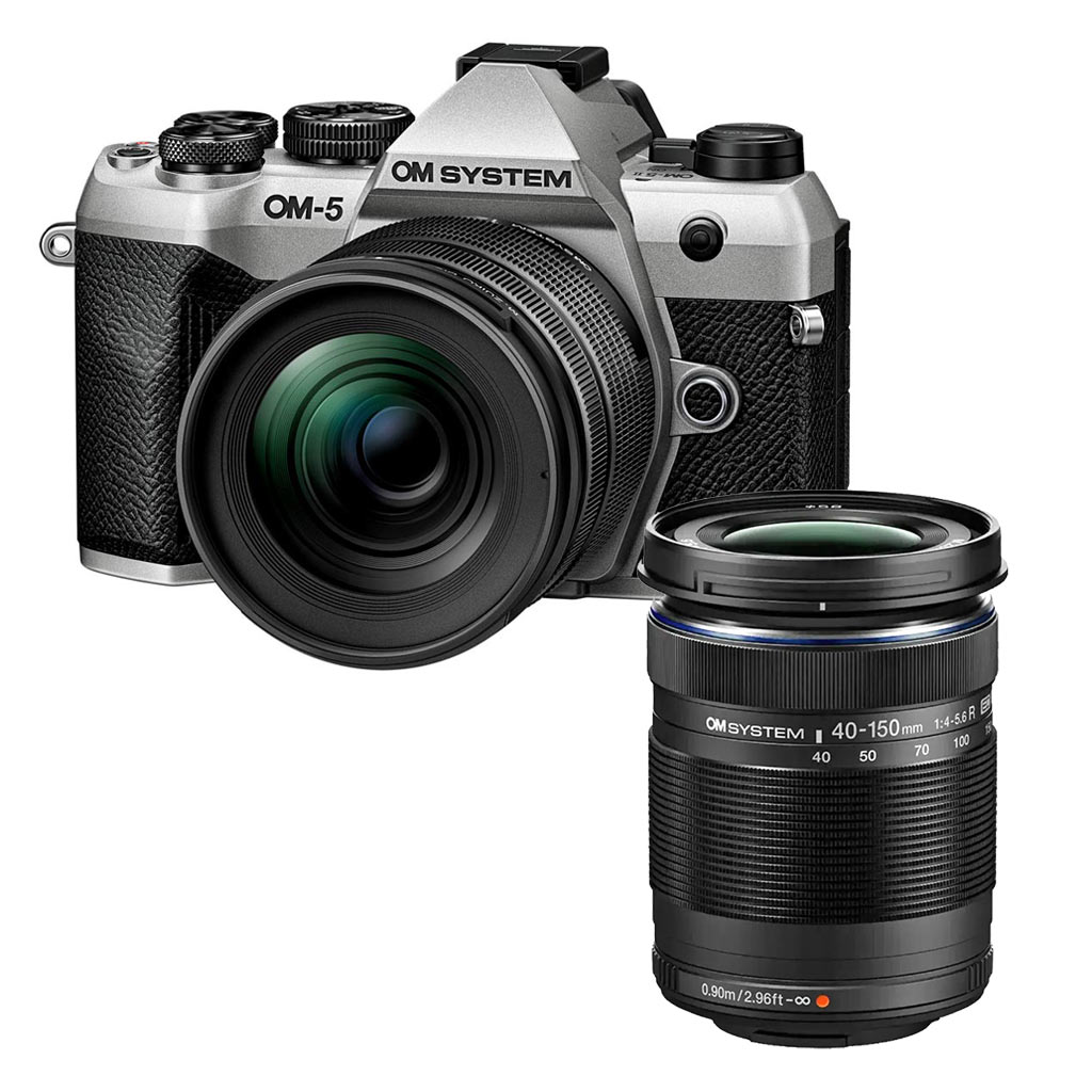Om System OM-5 Mark II + 12-45mm f/4 Pro + ob. 40/150mm R - silver + CASHBACK di € 300 + GARANZIA 5 ANNI Polyphoto Italia