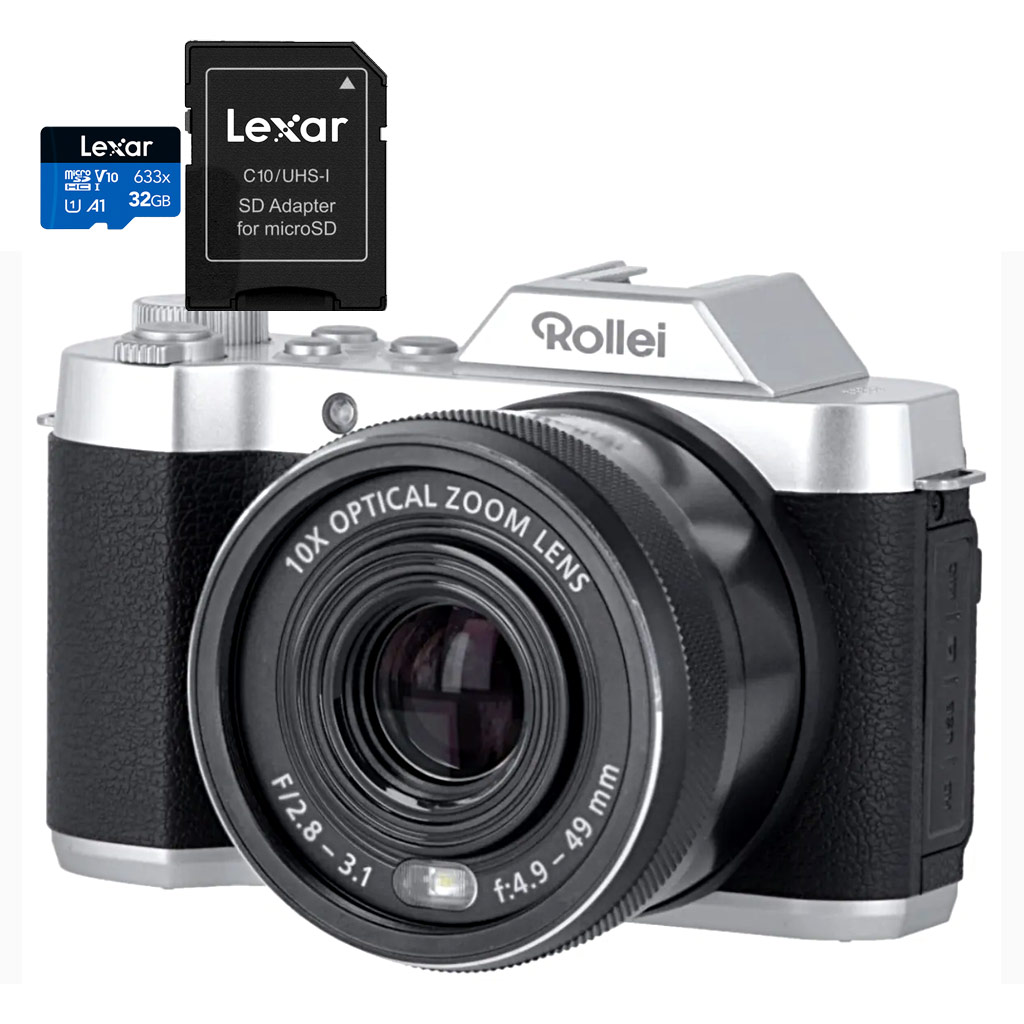 Rollei Powerflex 10x - Zoom Retrò - 64MP - 4K + scheda 32GB