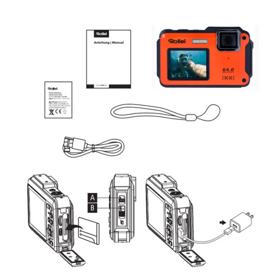 Rollei Sportsline 64 Selfie - fotocamere impermeabile - doppio Display - immagine 7