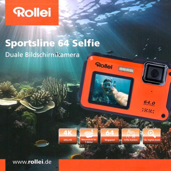 Rollei Sportsline 64 Selfie - fotocamere impermeabile - doppio Display - immagine 8