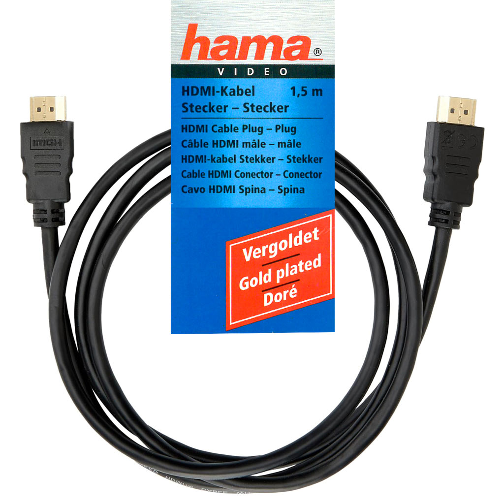 Hama cavo HDMI 1,5mt - High Speed with Ethernet - Placcatura contatti in Oro