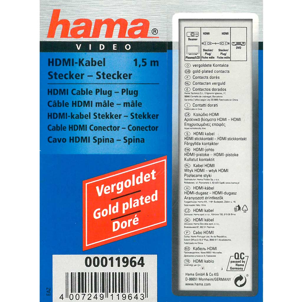 Hama cavo HDMI 1,5mt - High Speed with Ethernet - Placcatura contatti in Oro - immagine 10