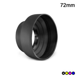 Paraluce 72mm a vite - universale 2 in 1 - in gomma nero